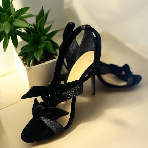 Alexandre Birman Shoes - Alexandre Birman Black Velvet Strappy Heels